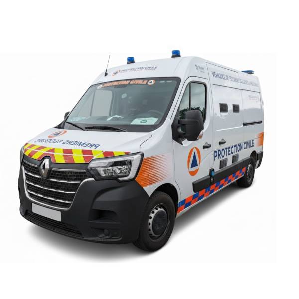 Transformation d'un utilitaire en véhicule de secours pour la protection civile de Asnière-sur-Seine près de Paris